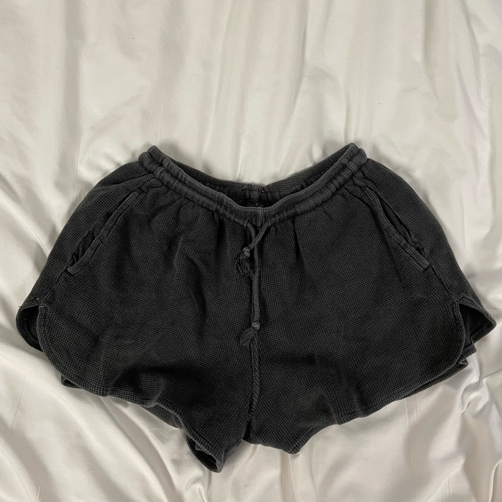 Brandy Melville Black Waffle Shorts
